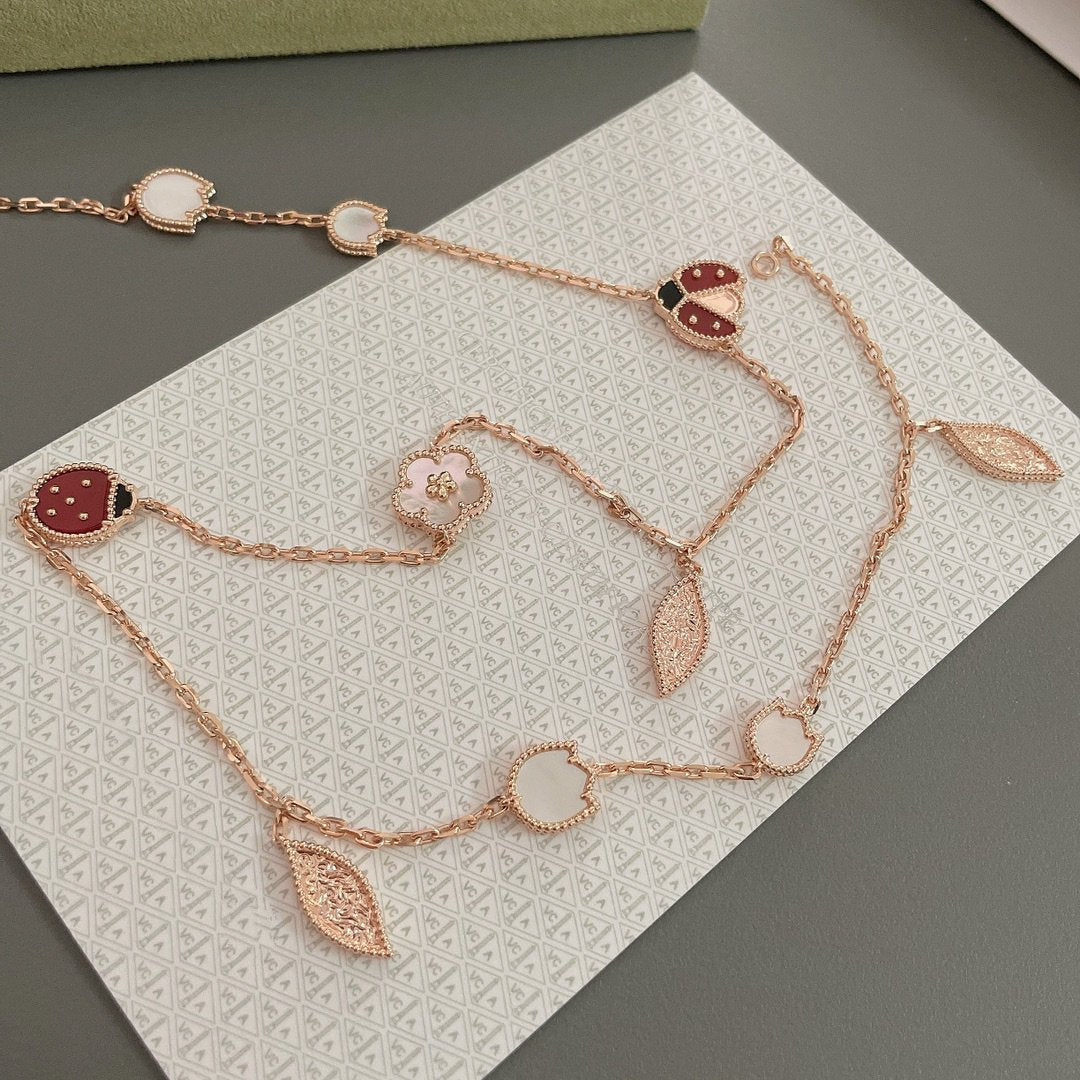 [BloomBling]LUCKY SPRING 15 MOTIFS ROSE GOLD NECKLACE