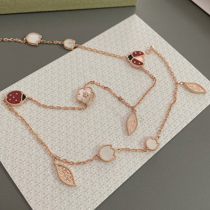 [BloomBling]LUCKY SPRING 15 MOTIFS ROSE GOLD NECKLACE