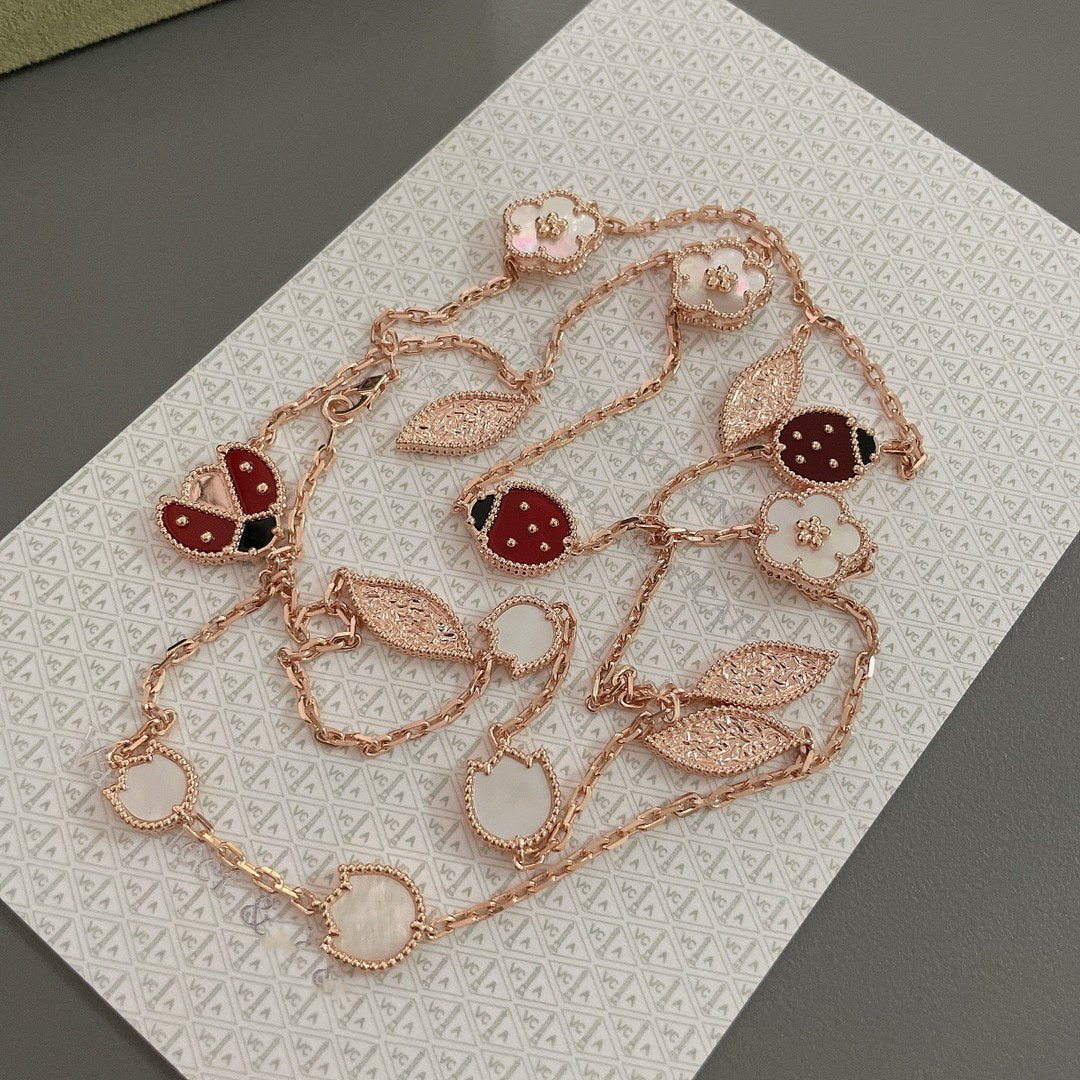 [BloomBling]LUCKY SPRING 15 MOTIFS ROSE GOLD NECKLACE