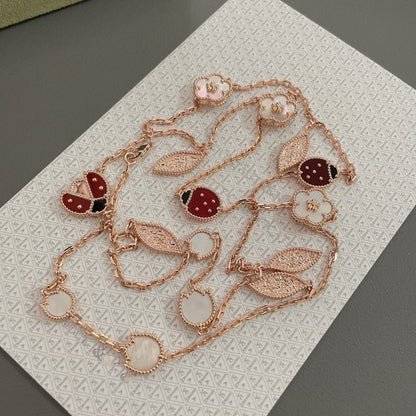 [BloomBling]LUCKY SPRING 15 MOTIFS ROSE GOLD NECKLACE