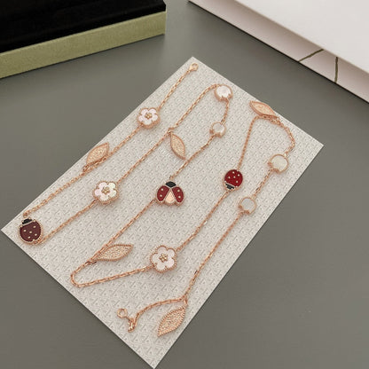 [BloomBling]LUCKY SPRING 15 MOTIFS ROSE GOLD NECKLACE