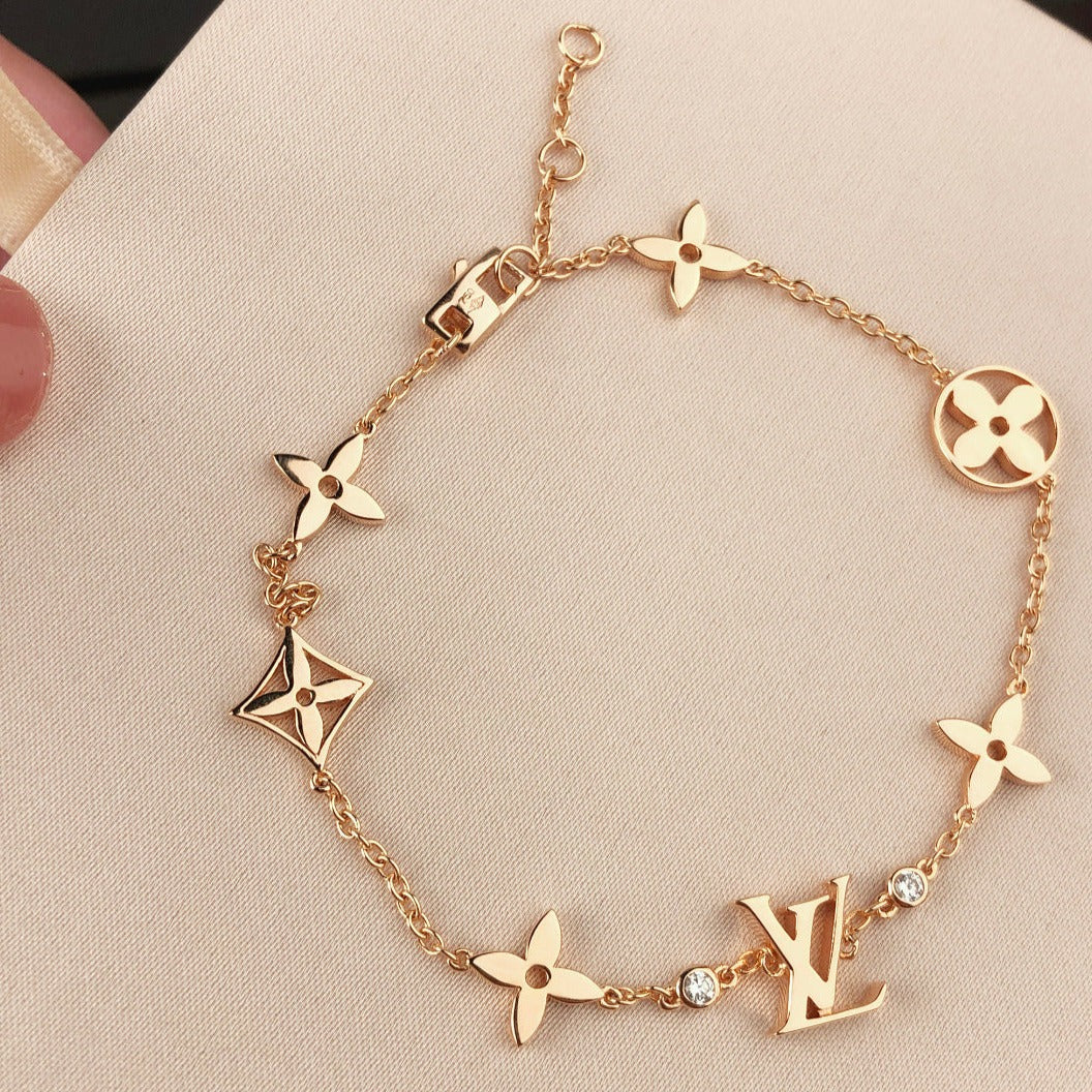 [BloomBling]STAR AND SUN 7 MOTIFS GOLD BRACELET