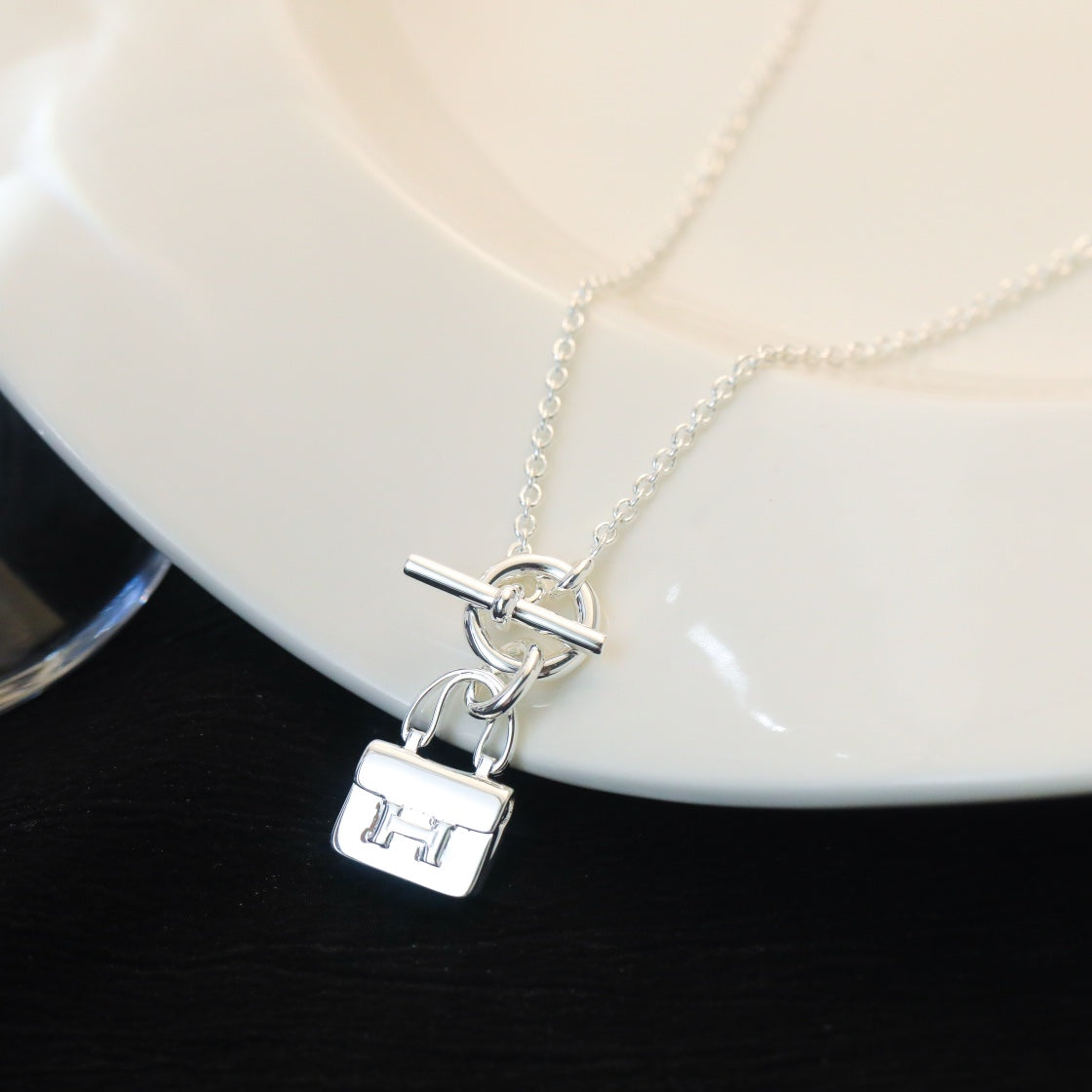 [BloomBling]POP H PEDANT SILVER NECKLACE