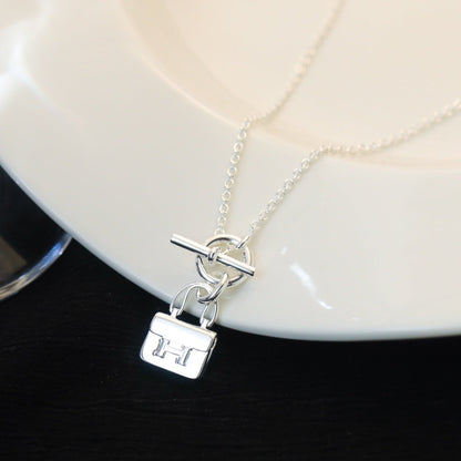 [BloomBling]POP H PEDANT SILVER NECKLACE