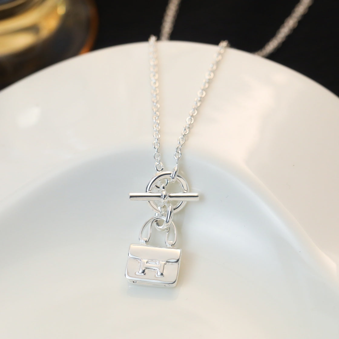 [BloomBling]POP H PEDANT SILVER NECKLACE