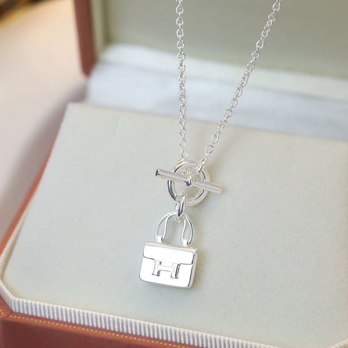 [BloomBling]POP H PEDANT SILVER NECKLACE