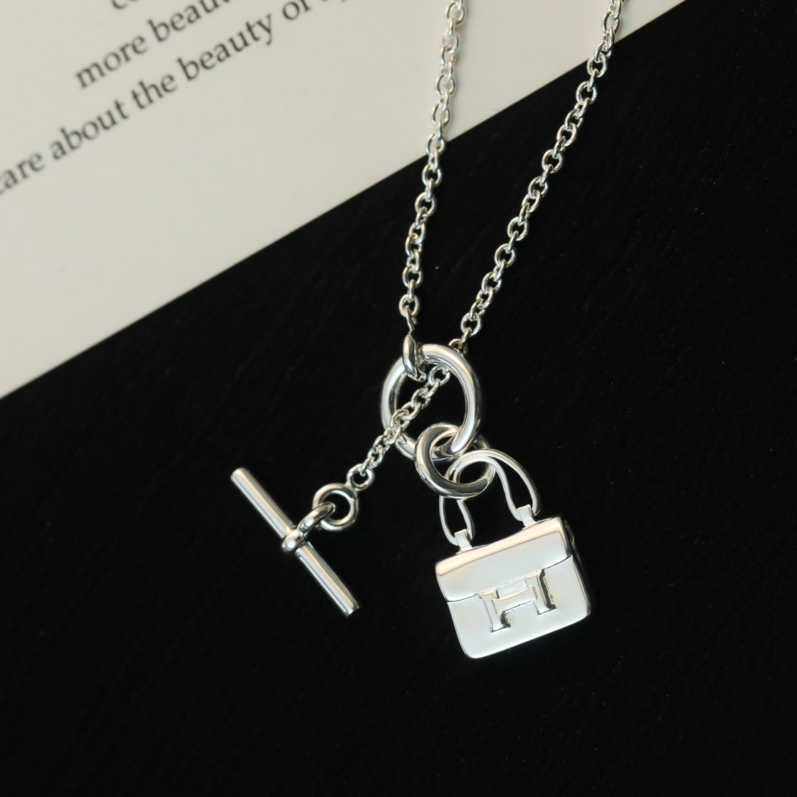 [BloomBling]POP H PEDANT SILVER NECKLACE