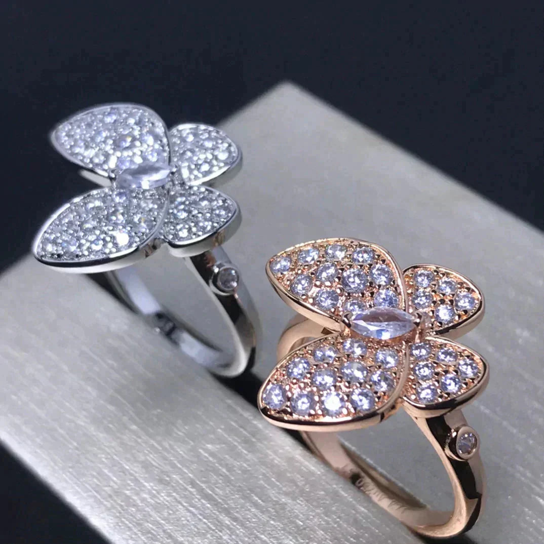 [BloomBling]BUTTERFLY PINK GOLD DIAMOND RING