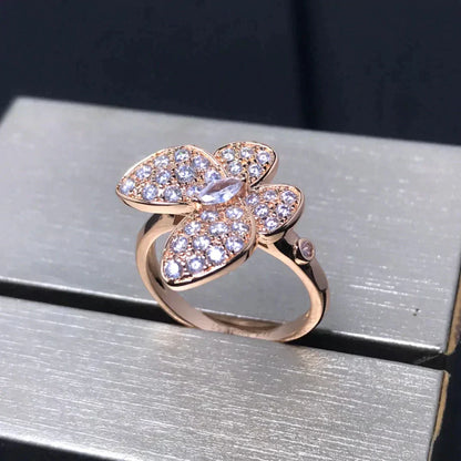 [BloomBling]BUTTERFLY PINK GOLD DIAMOND RING