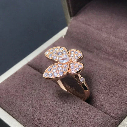 [BloomBling]BUTTERFLY PINK GOLD DIAMOND RING