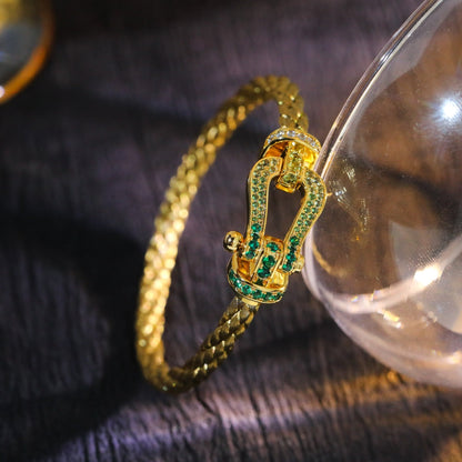 [BloomBling]FORCE 10 GOLD GREEN DIAMOND PAVED
