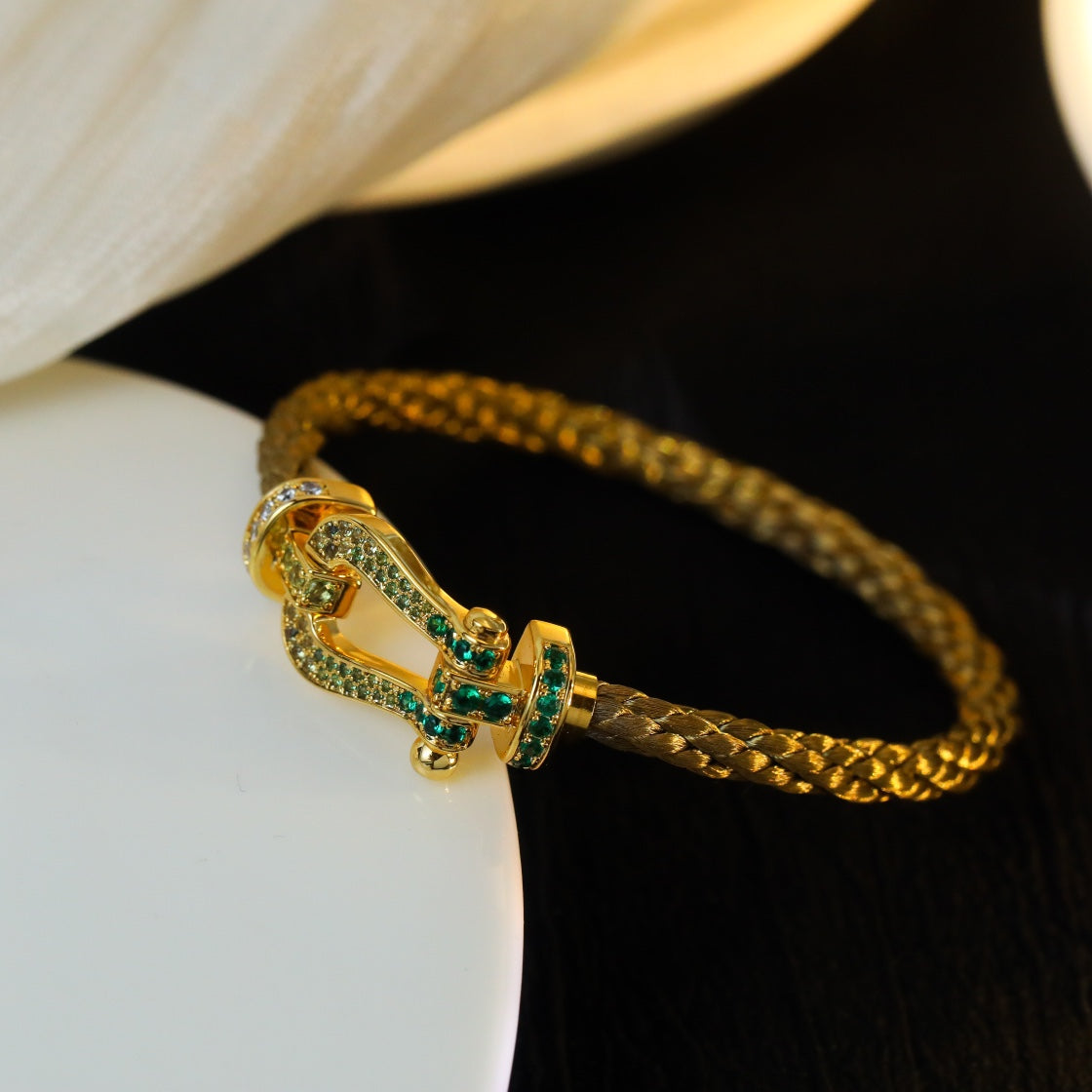 [BloomBling]FORCE 10 GOLD GREEN DIAMOND PAVED