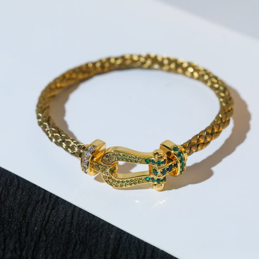 [BloomBling]FORCE 10 GOLD GREEN DIAMOND PAVED