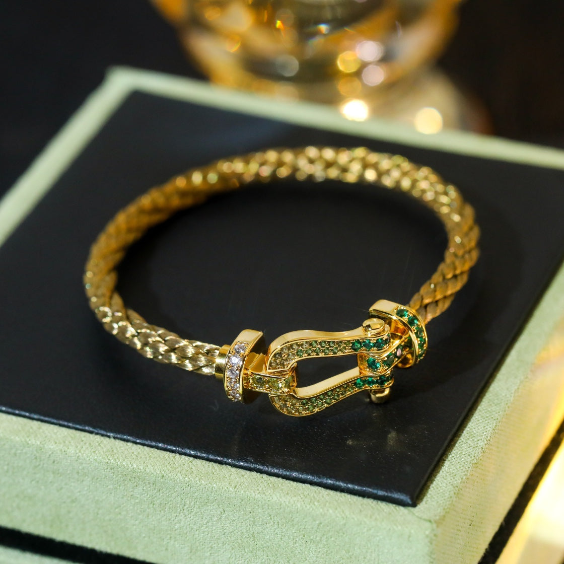 [BloomBling]FORCE 10 GOLD GREEN DIAMOND PAVED