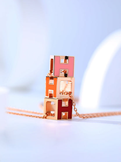 [BloomBling]H CAGE PINK GOLD NECKLACE