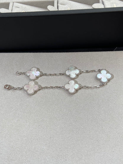 [BloomBling]CLOVER SILVER MOP 5 MOTIF BRACELET