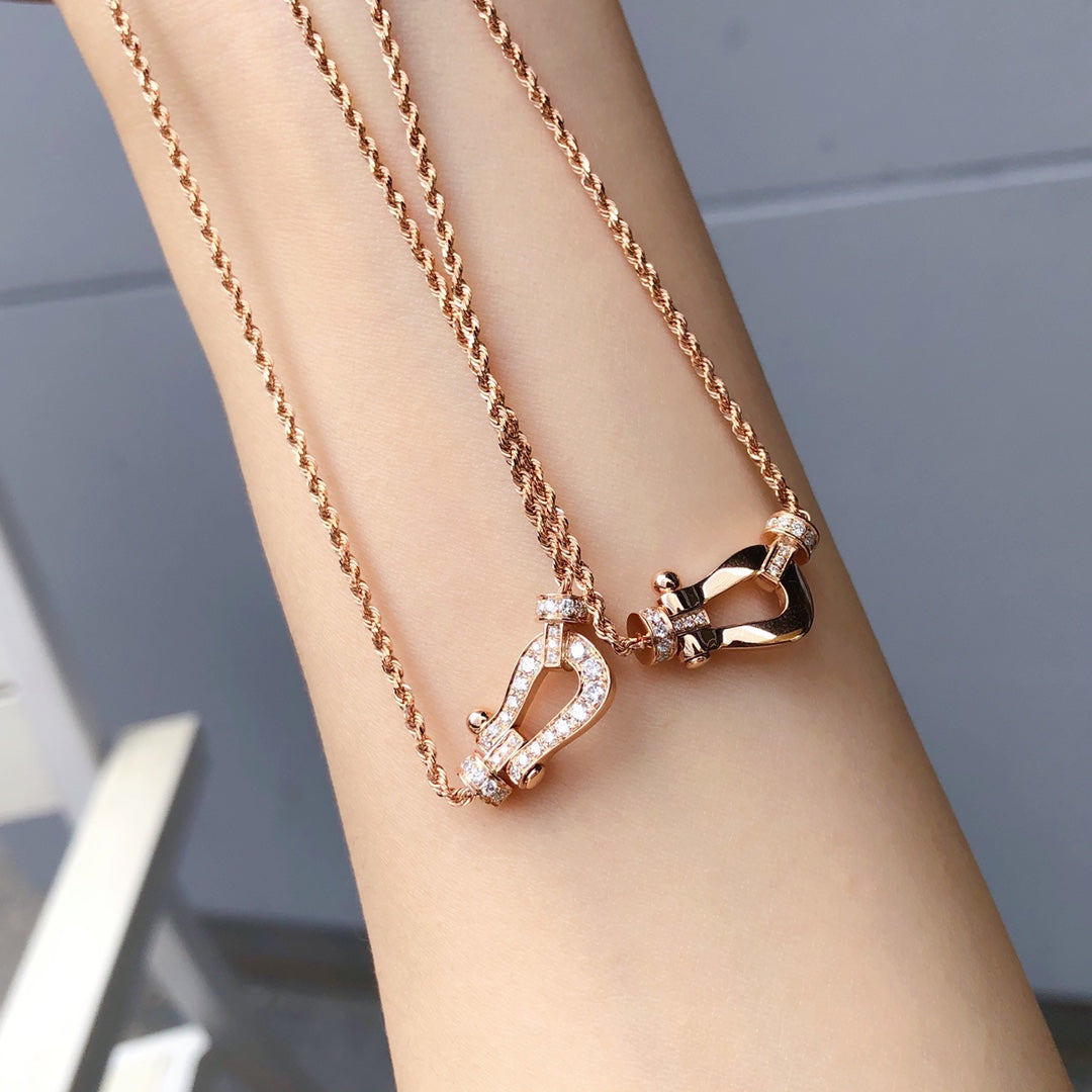 [BloomBling]FORCE 10 PINK GOLD DIAMOND NECKLACE