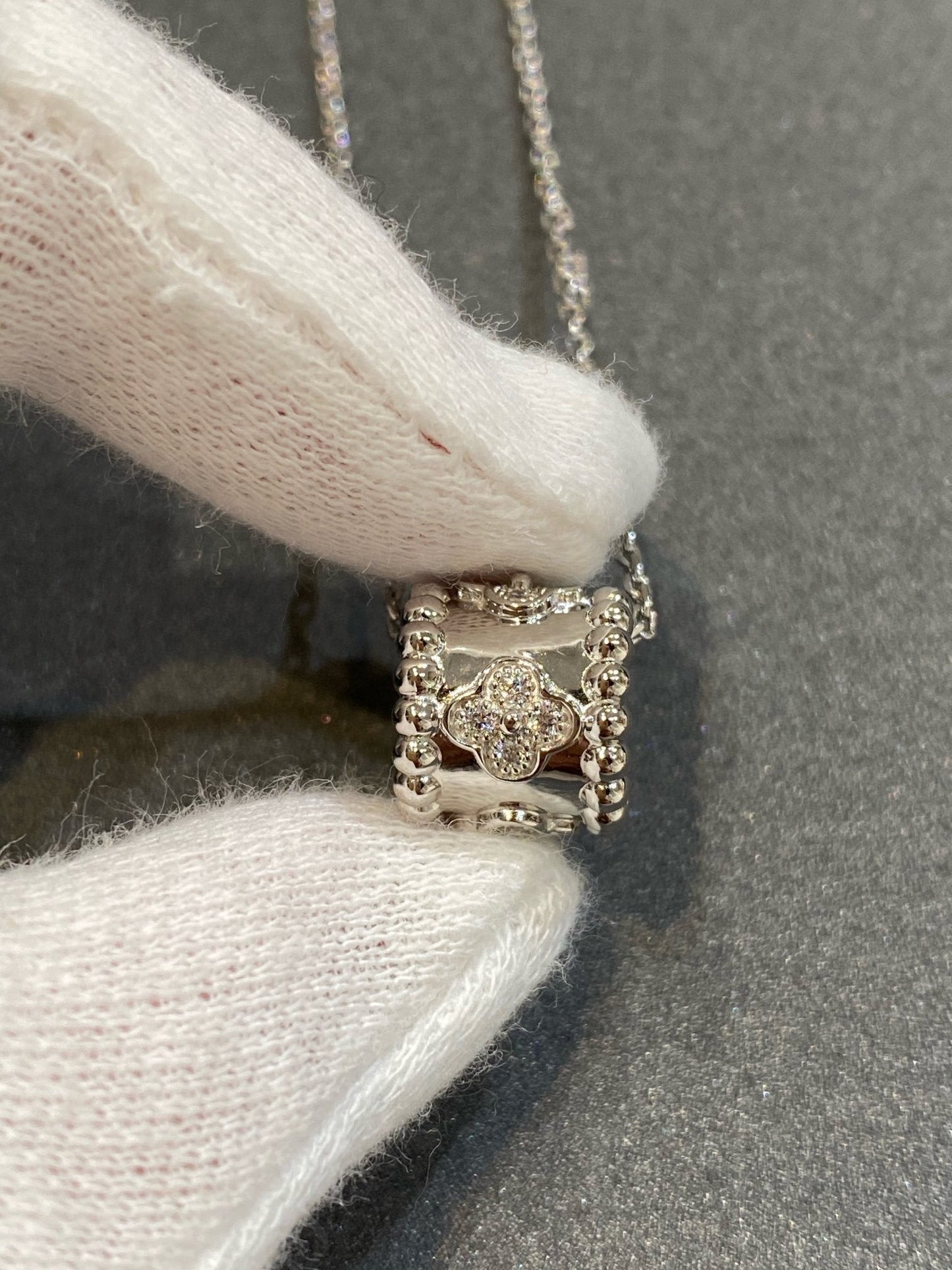 [BloomBling]PERLEE PEDANT SIVLER DIAMOND NECKLACE