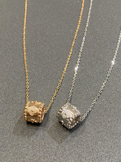 [BloomBling]PERLEE PEDANT SIVLER DIAMOND NECKLACE