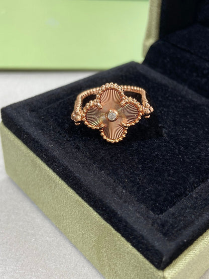 [BloomBling]CLOVER RIVERSIBLE ROSE GOLD RING