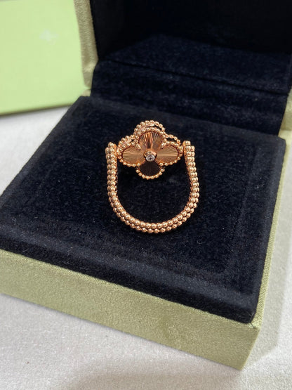 [BloomBling]CLOVER RIVERSIBLE ROSE GOLD RING