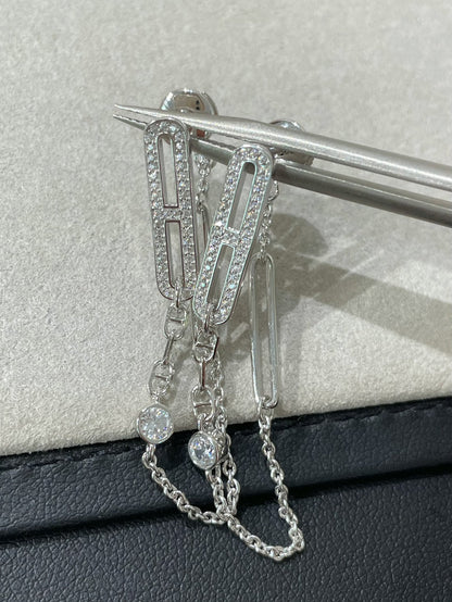 [BloomBling]CHAINE CHAOS DIAMOND DROP EARRINGS