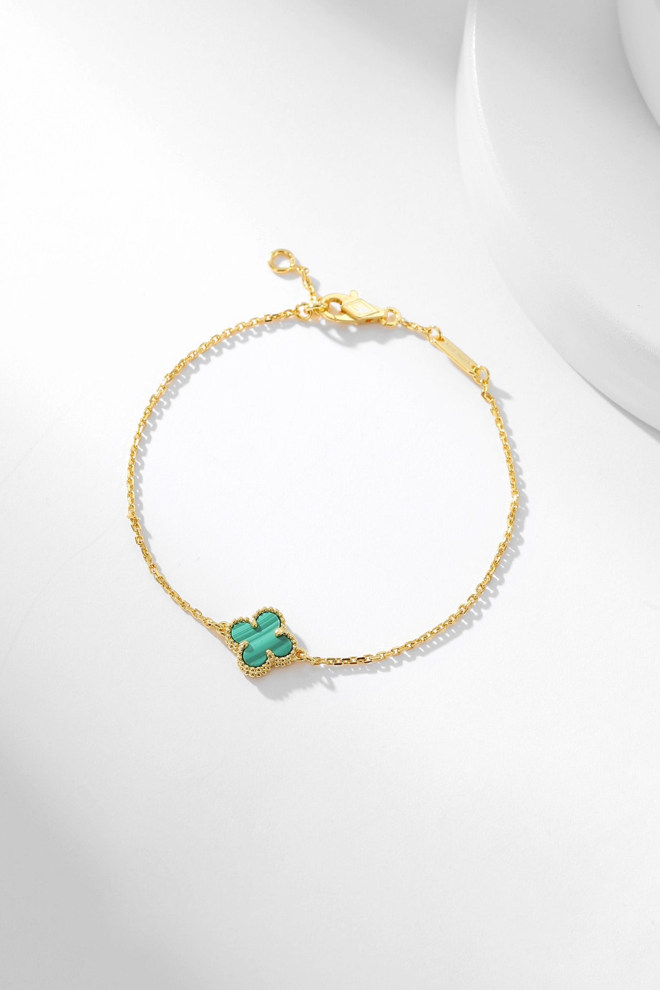 [BloomBling]CLOVER BRACELET MALACHITE 1 MOTIF