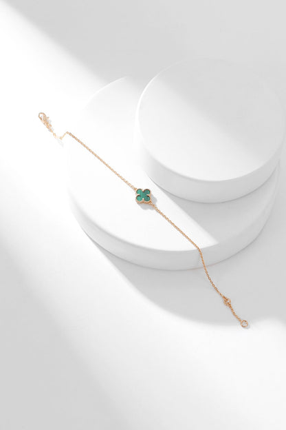 [BloomBling]CLOVER BRACELET MALACHITE 1 MOTIF