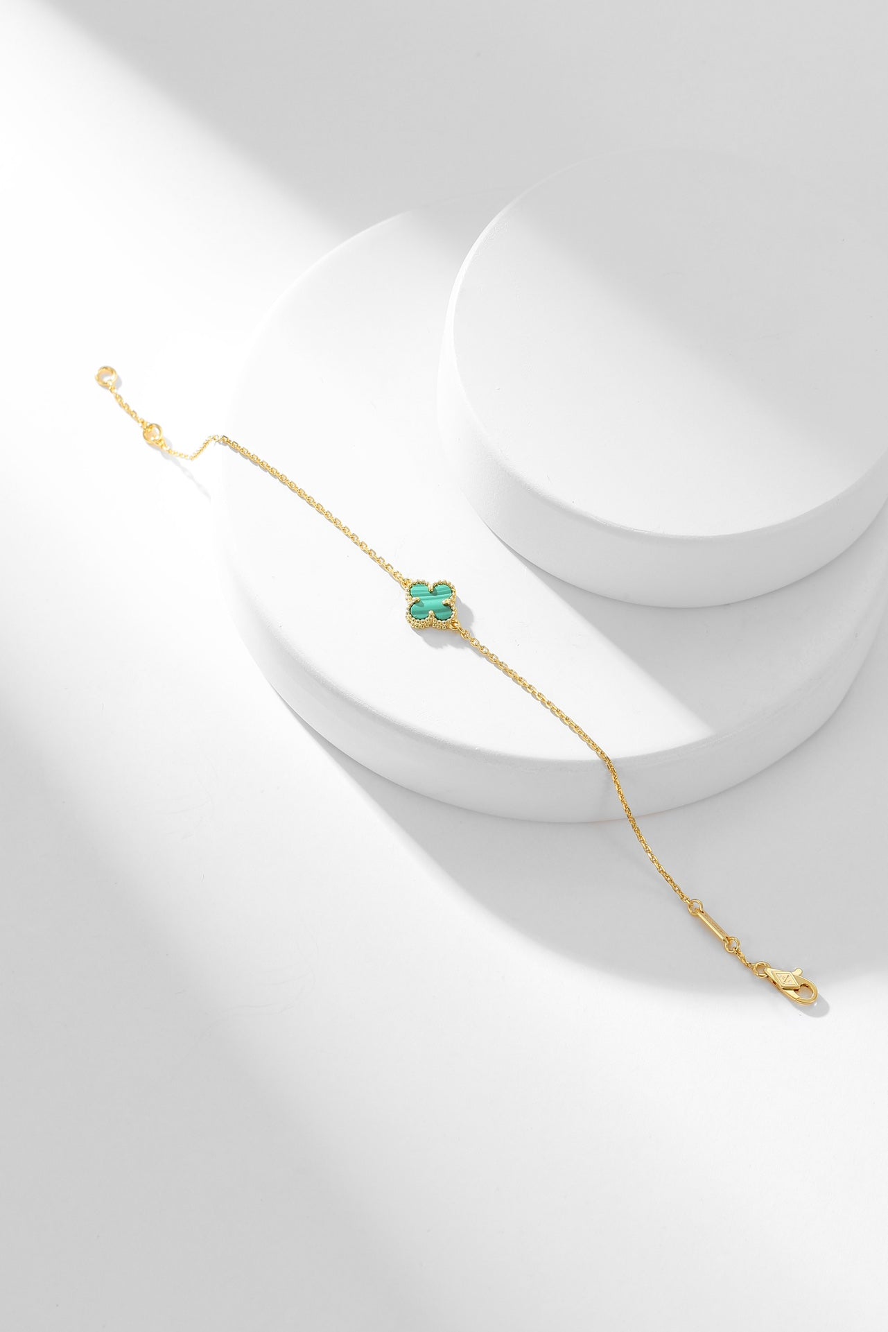 [BloomBling]CLOVER BRACELET MALACHITE 1 MOTIF