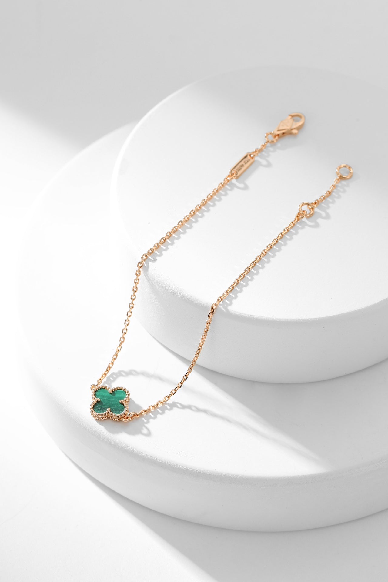 [BloomBling]CLOVER BRACELET MALACHITE 1 MOTIF
