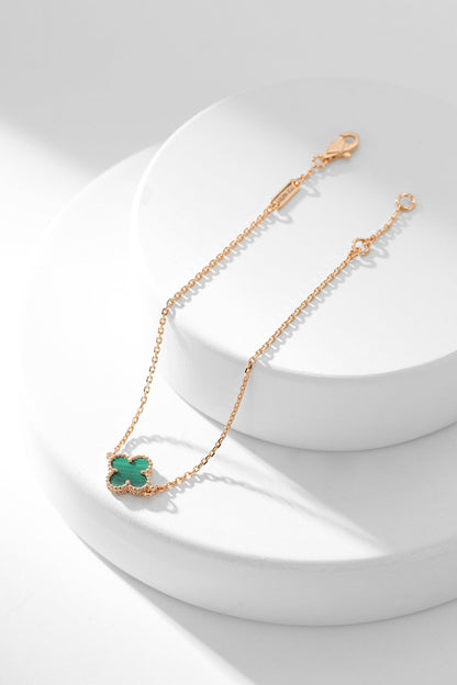 [BloomBling]CLOVER BRACELET MALACHITE 1 MOTIF