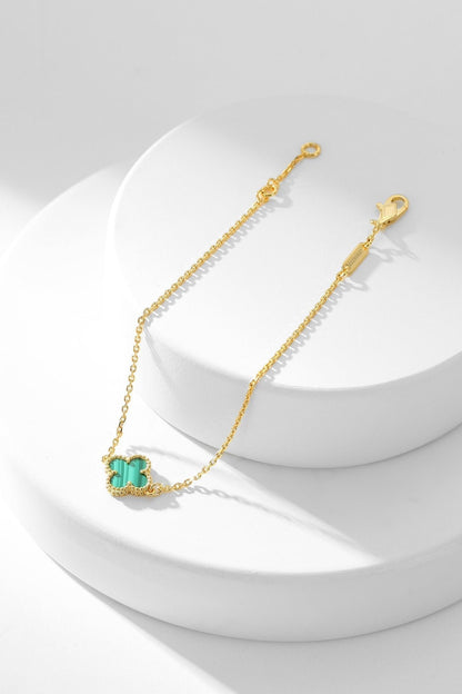 [BloomBling]CLOVER BRACELET MALACHITE 1 MOTIF