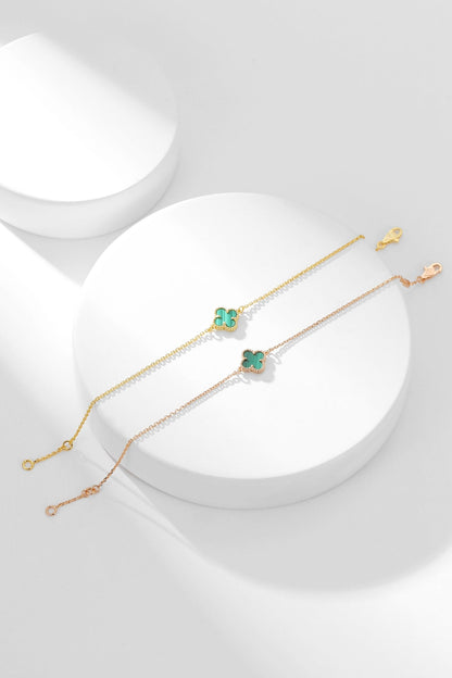 [BloomBling]CLOVER BRACELET MALACHITE 1 MOTIF
