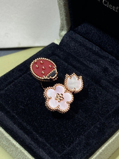 [BloomBling]LUCKY 3 MOTIF ROSE GOLD RING