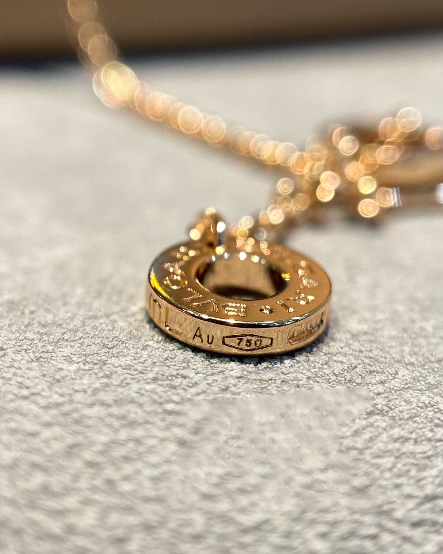 [BloomBling]DREAM MOP DIAMOND PAVED PINK GOLD NECKLACE