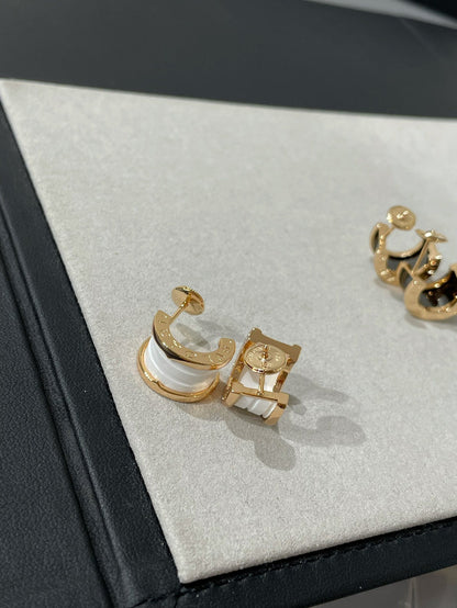 [BloomBling]ZERO 1 PINK GOLD CERAMIC EARRINGS