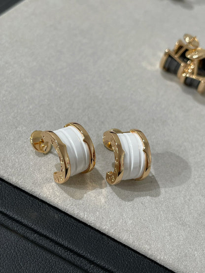 [BloomBling]ZERO 1 PINK GOLD CERAMIC EARRINGS