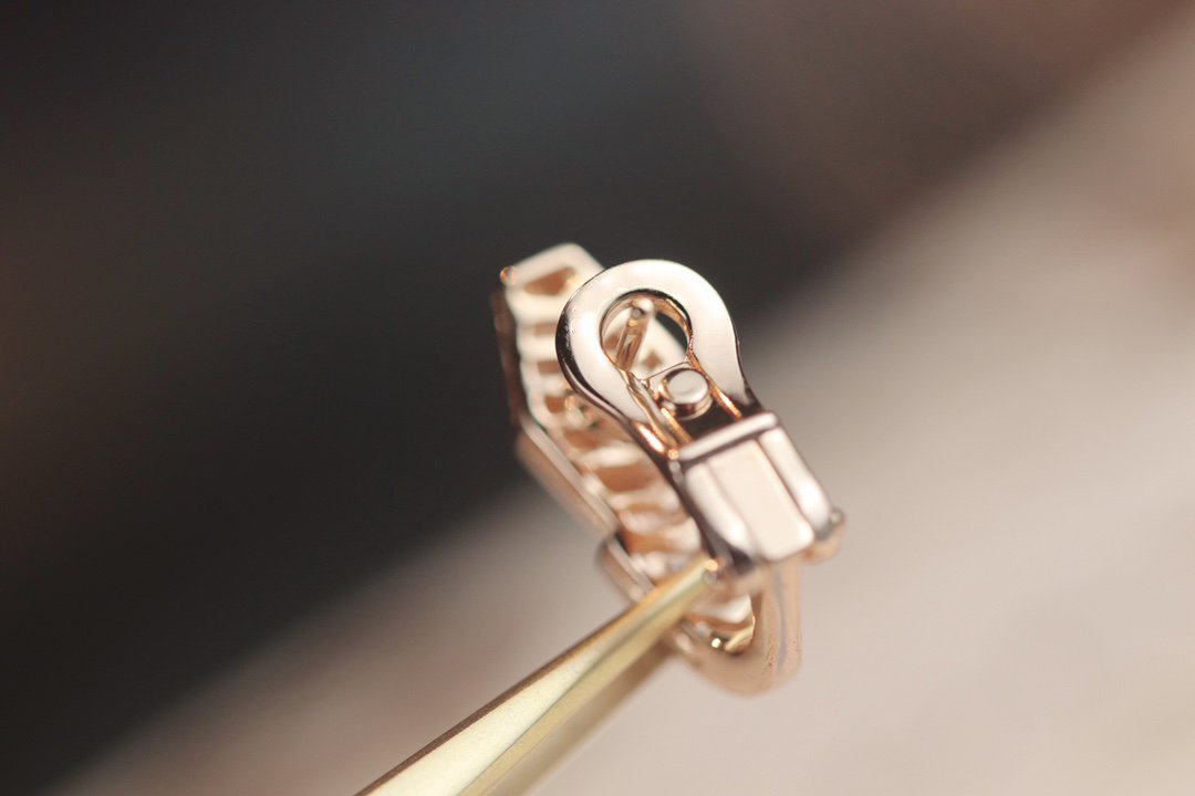 [BloomBling]SERPENT PINK GOLD DIAMOND EARRINGS
