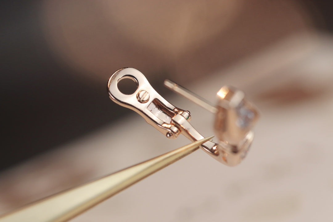 [BloomBling]SERPENT PINK GOLD DIAMOND EARRINGS