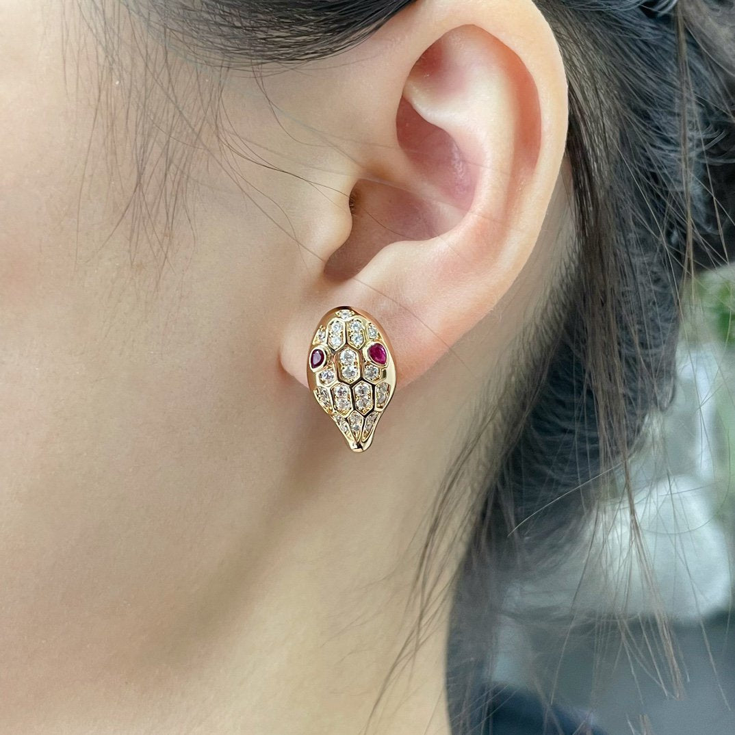 [BloomBling]SERPENT DIAMOND STUD EARRINGS