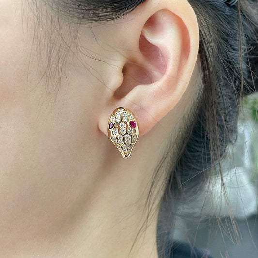 [BloomBling]SERPENT DIAMOND STUD EARRINGS