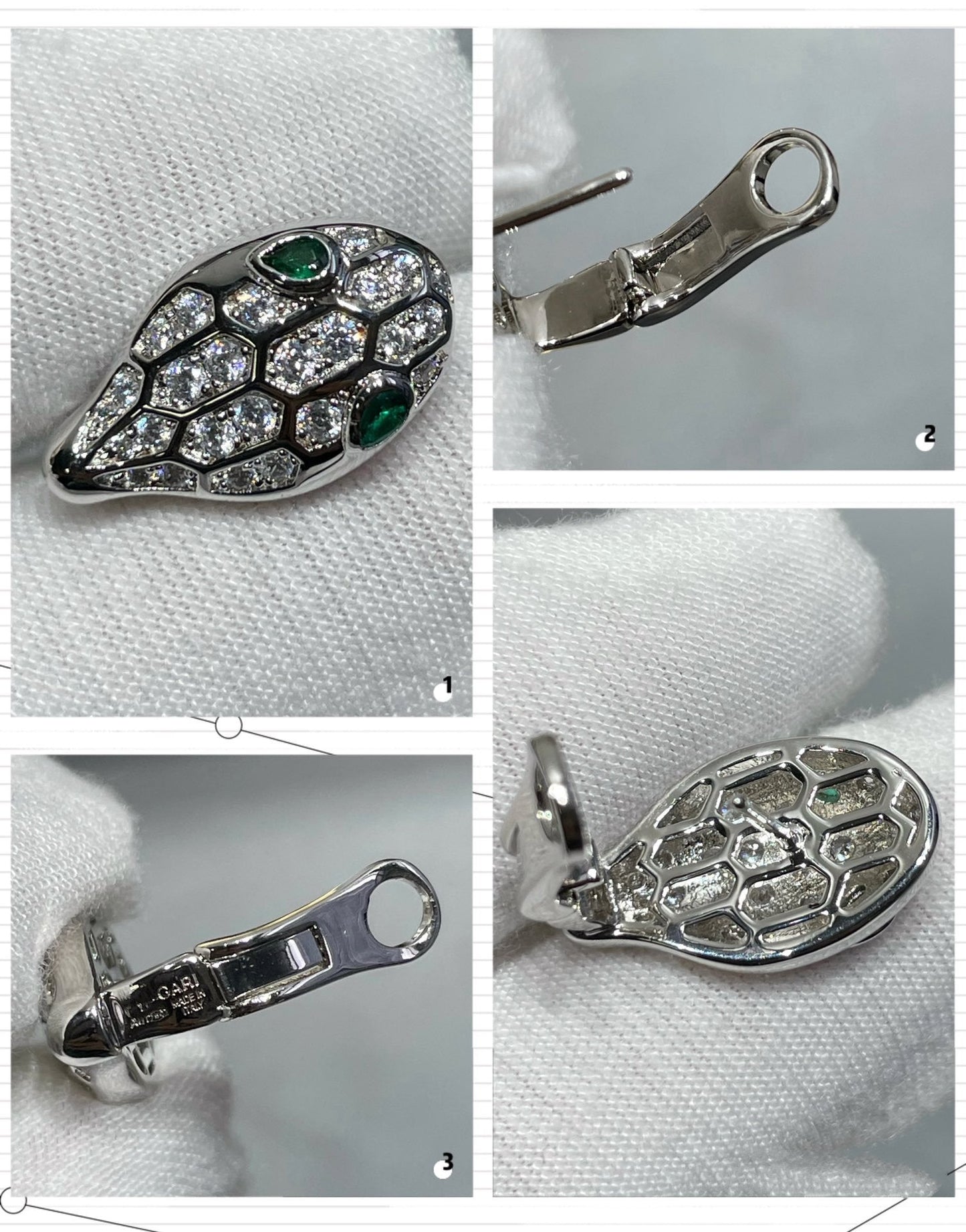 [BloomBling]SERPENT DIAMOND STUD EARRINGS