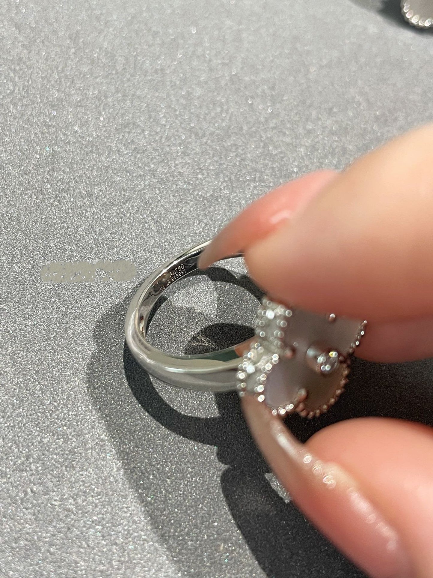 [BloomBling]CLOVER SILVER MOP DIAMOND RING