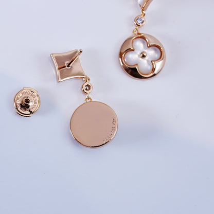 [BloomBling]STAR AND SUN PINK GOLD MOP DROP EARRINGS