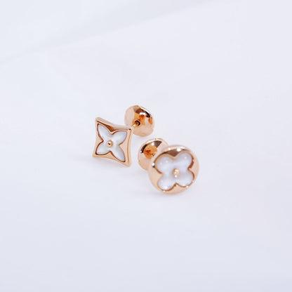 [BloomBling]STAR AND SUN PINK GOLD MOP STUD EARRINGS