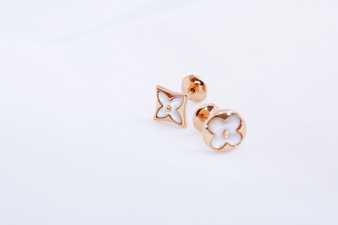 [BloomBling]STAR AND SUN PINK GOLD MOP STUD EARRINGS