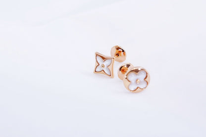 [BloomBling]STAR AND SUN PINK GOLD MOP STUD EARRINGS