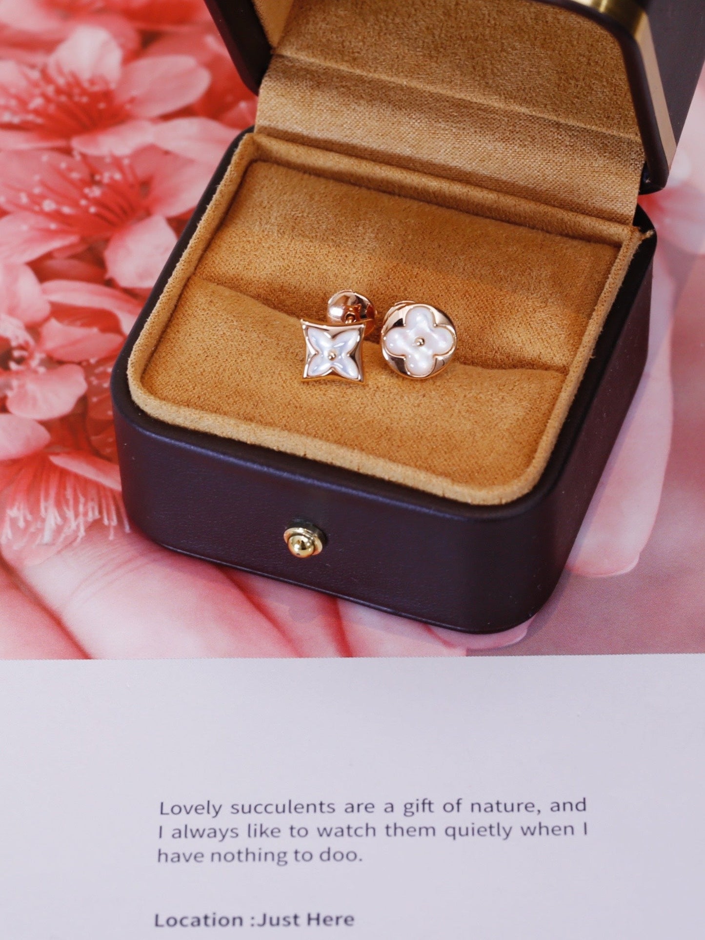 [BloomBling]STAR AND SUN PINK GOLD MOP STUD EARRINGS