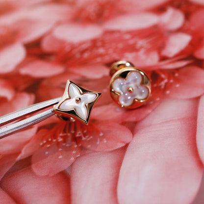 [BloomBling]STAR AND SUN PINK GOLD MOP STUD EARRINGS