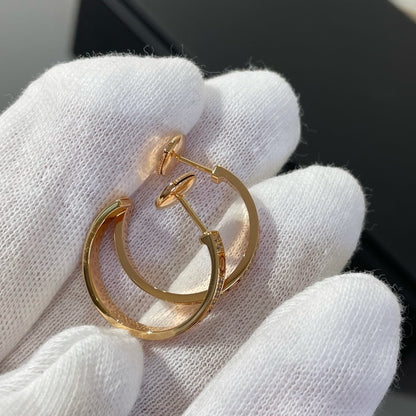 [BloomBling]LOVE DIAMOND PINK GOLD HOOP EARRINGS